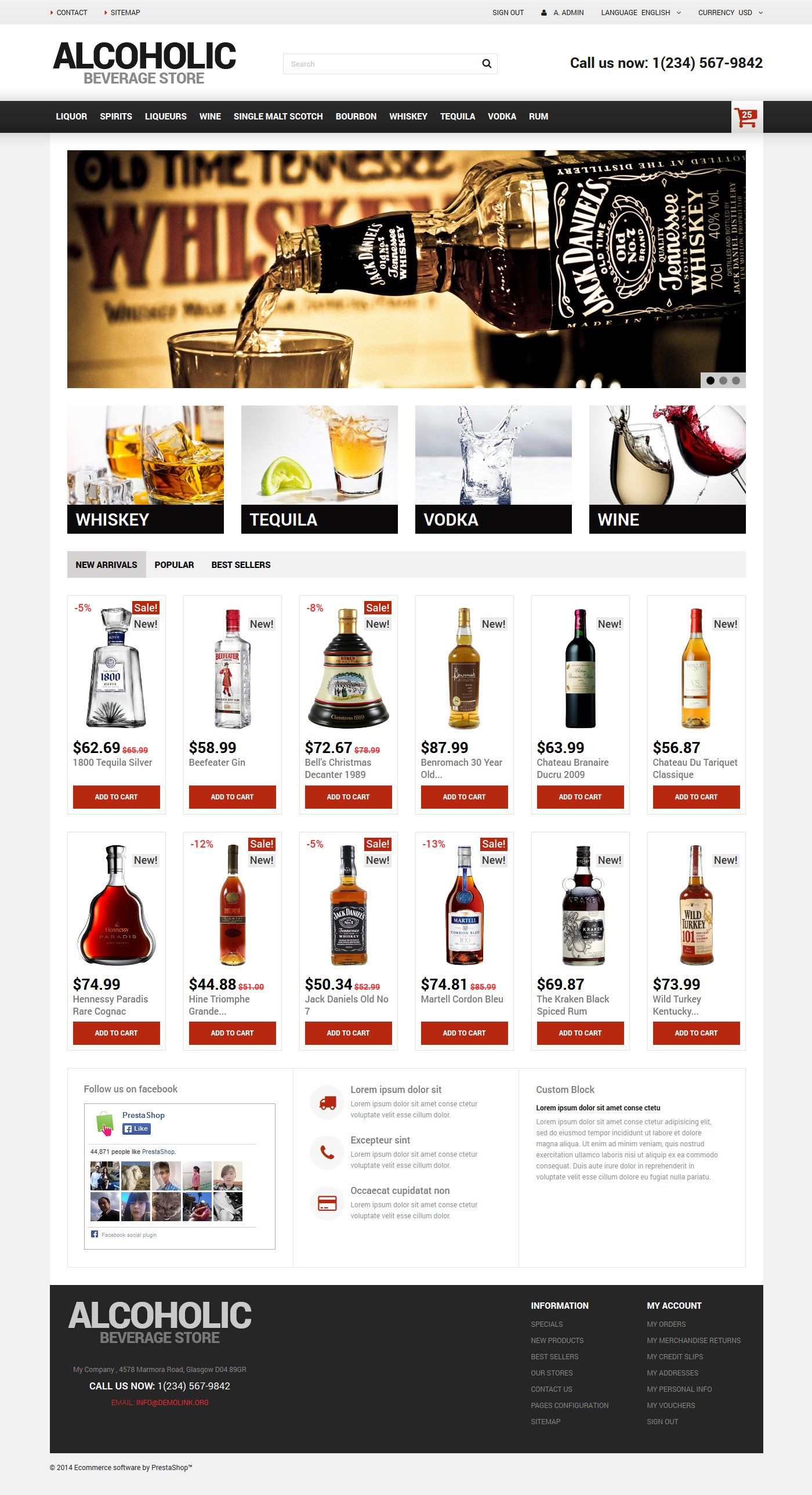 Alcoholic Beverage Store PrestaShop Theme - screenshot