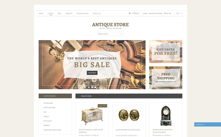 Antique Store Responsive Shopify Theme New Screenshots BIG