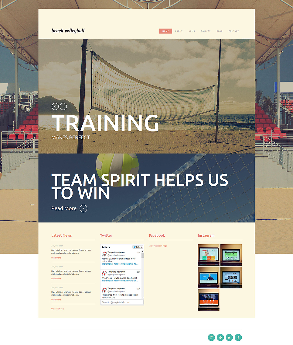 Beach Volleyball Club Joomla Template New Screenshots BIG