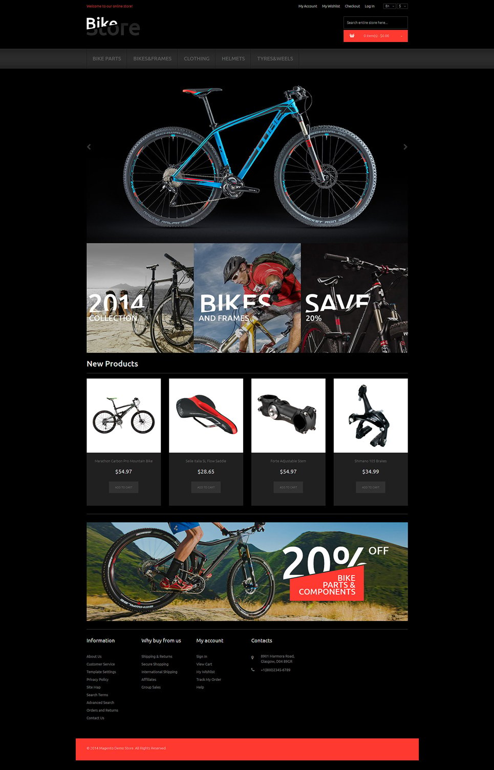 Bikes and Supplies Magento Theme New Screenshots BIG