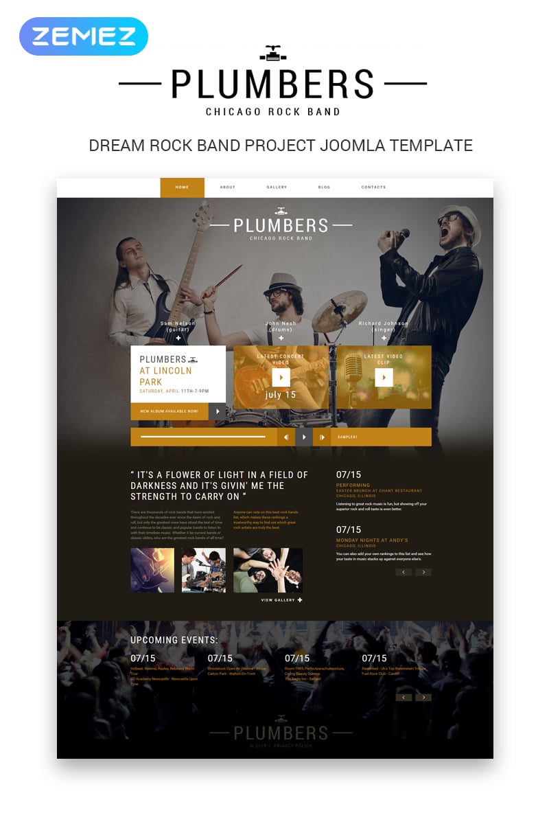Bootstrap Plumbers - Music Band Creative Joomla #50601