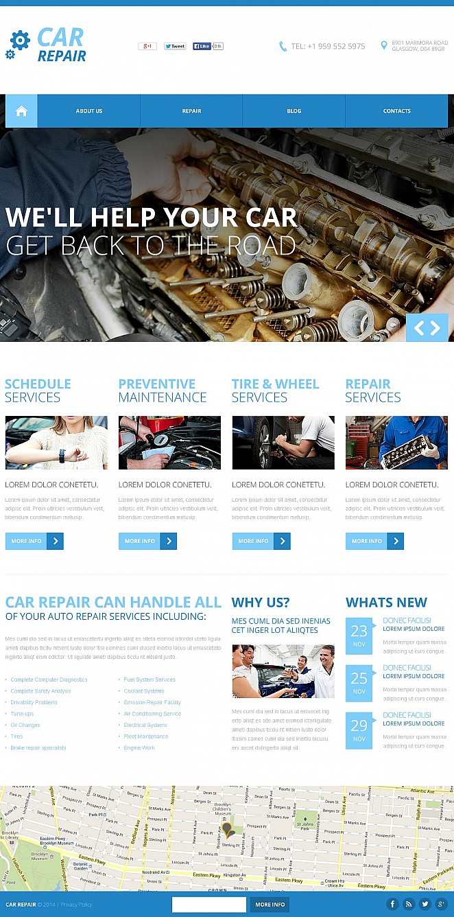 Car Repair Flash CMS Template New Screenshots BIG