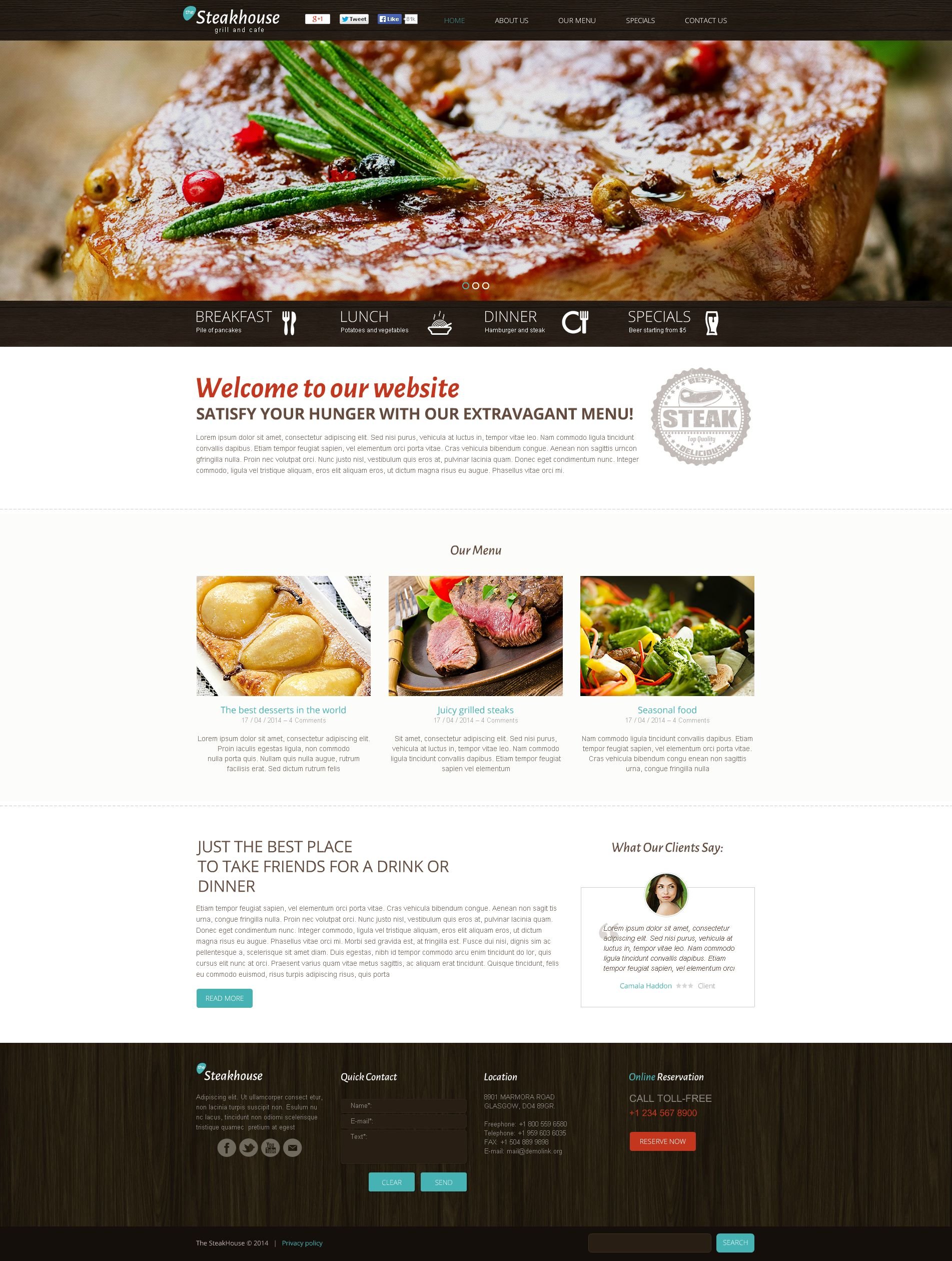 Flash CMS Vorlage für Steakhaus #50660 - Screenshot