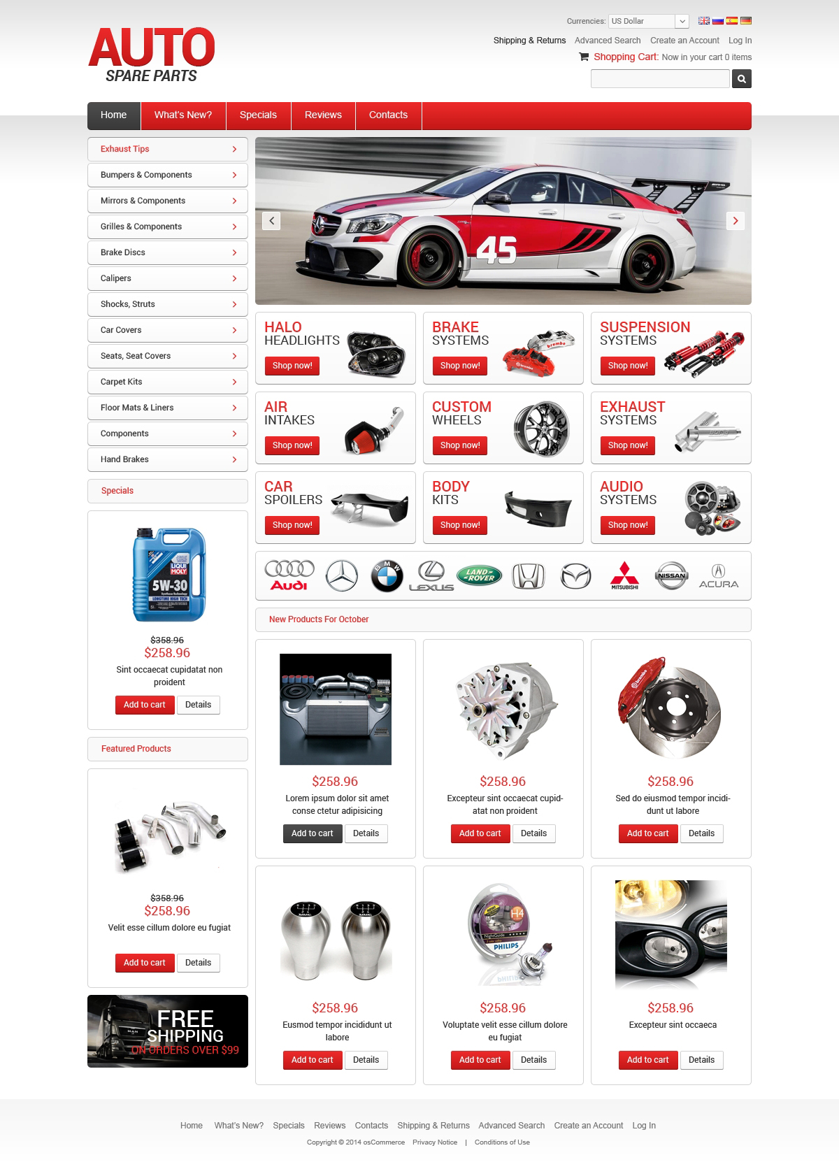 Modèle OsCommerce pour site de pièces automobiles #50671 - screenshot