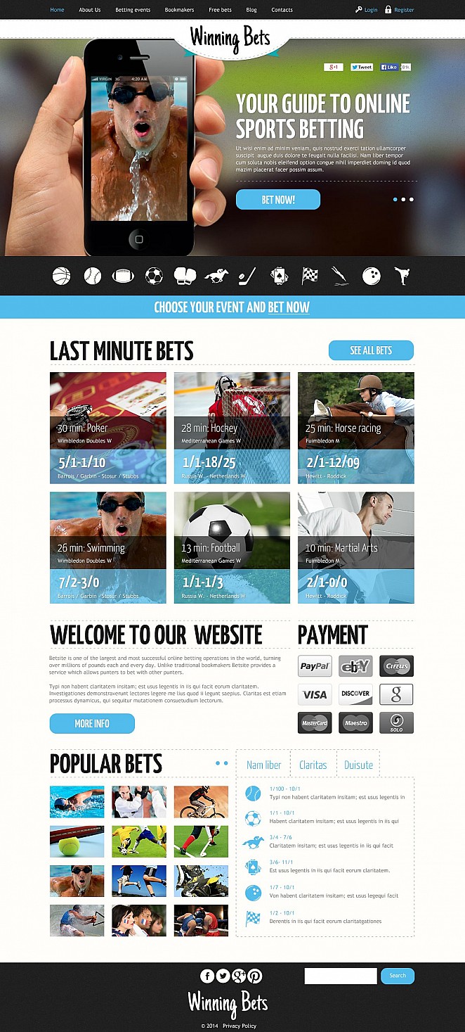 Online Betting Flash CMS Template New Screenshots BIG