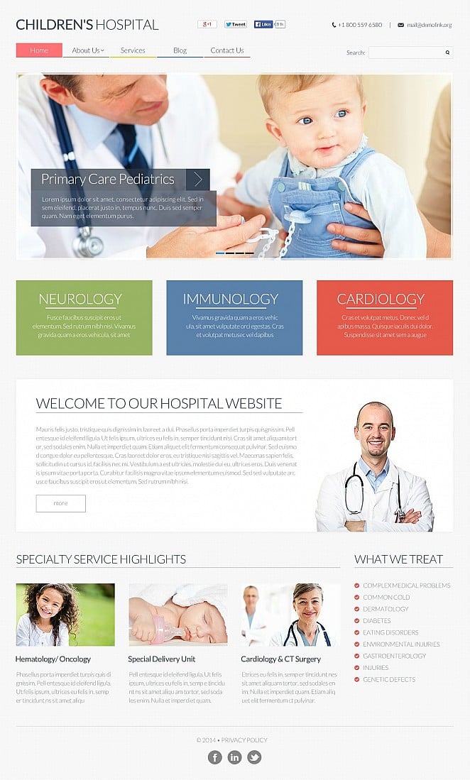 Pediatrician Flash CMS Template New Screenshots BIG