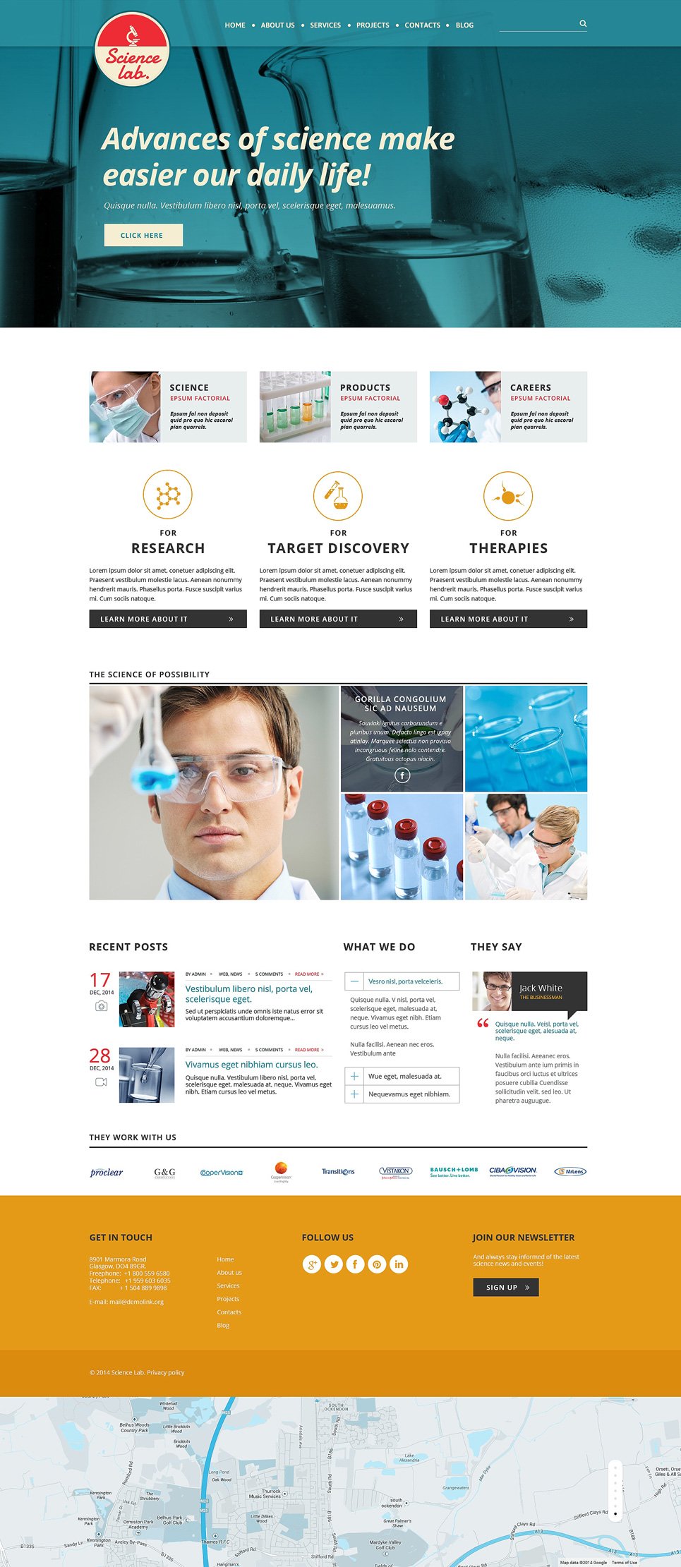 Science Lab Responsive Website Template 50688