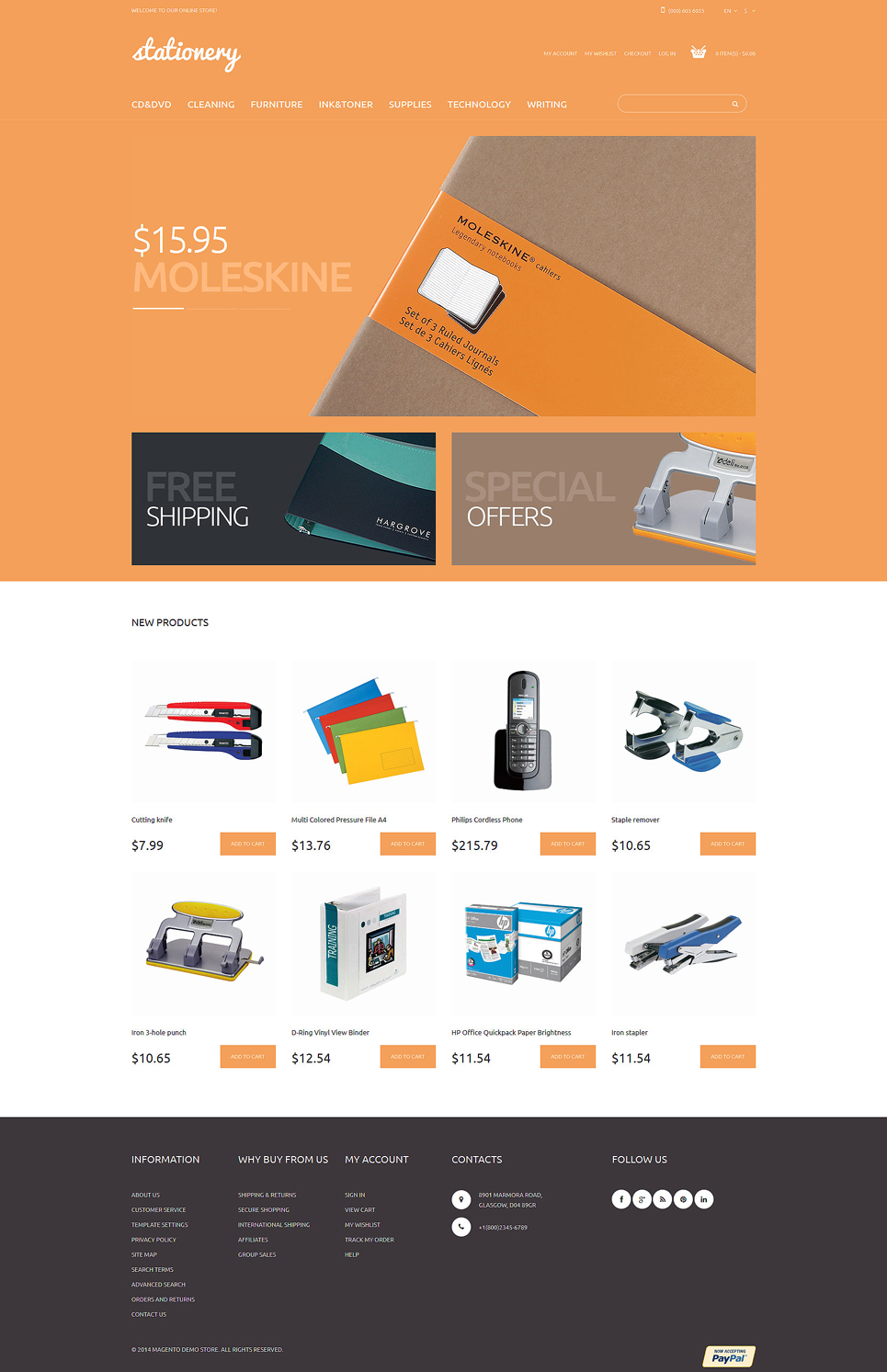 Stationery Store Magento Theme New Screenshots BIG
