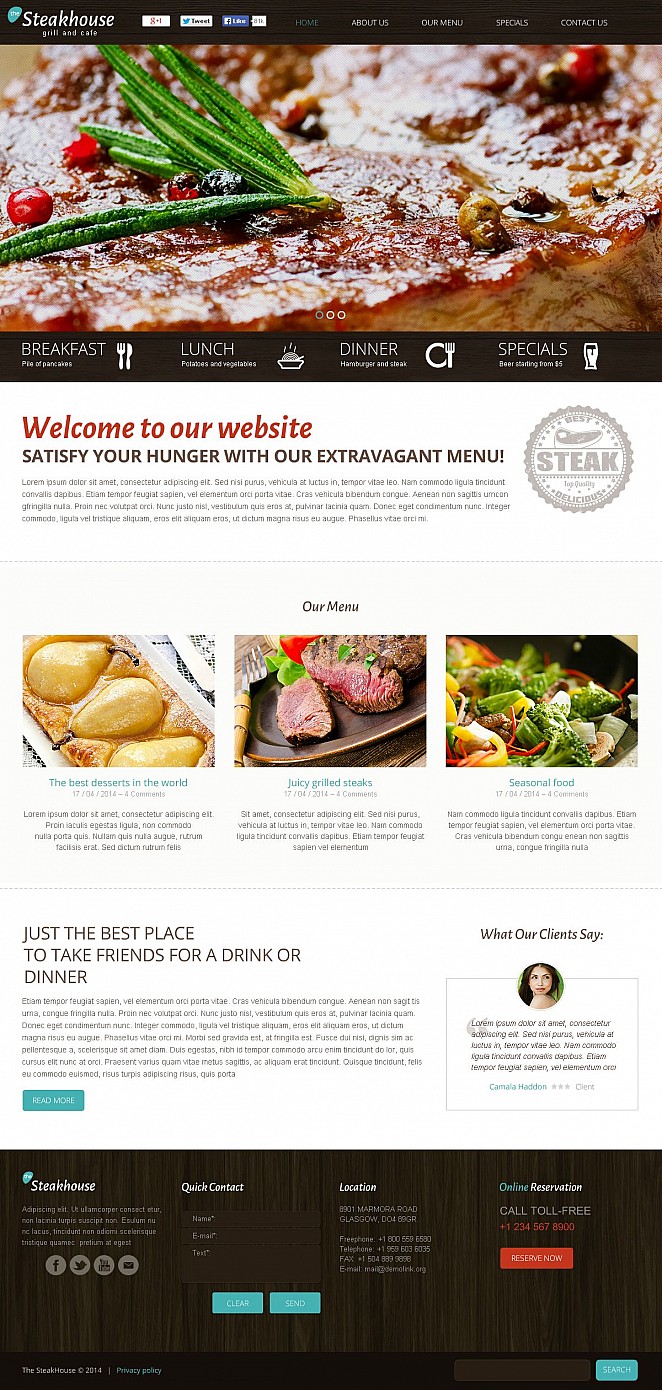Steakhouse Flash CMS Template New Screenshots BIG