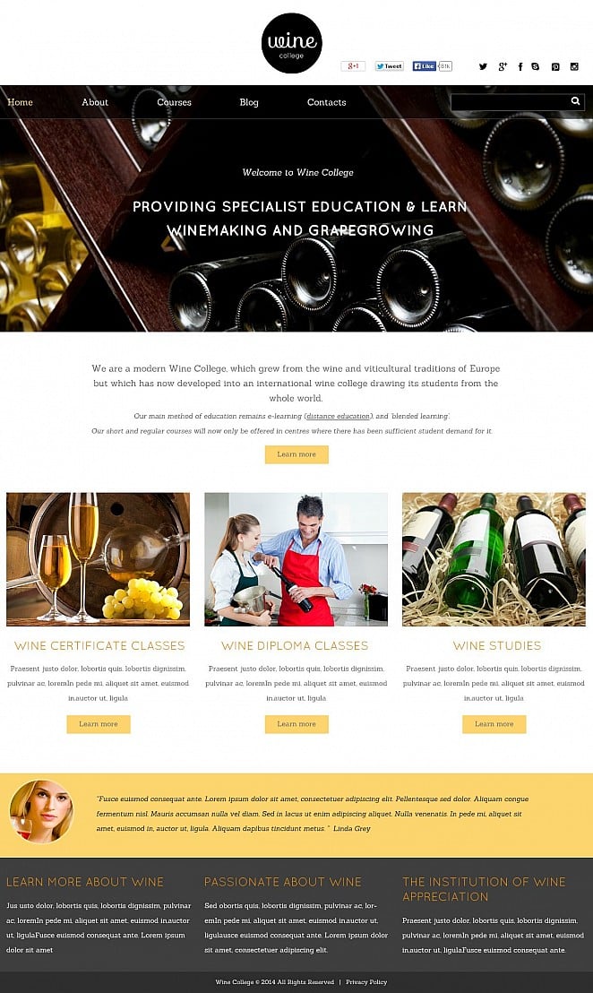 Wine Flash CMS Template New Screenshots BIG