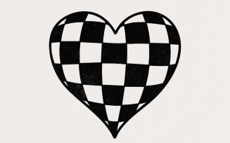 Checkered Heart PNG, Valentines Day Sublimation Design, Retro Valentine Heart, Love PNG, Sports