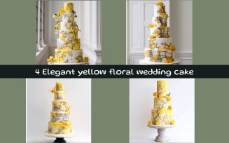 Elegant yellow floral wedding cake