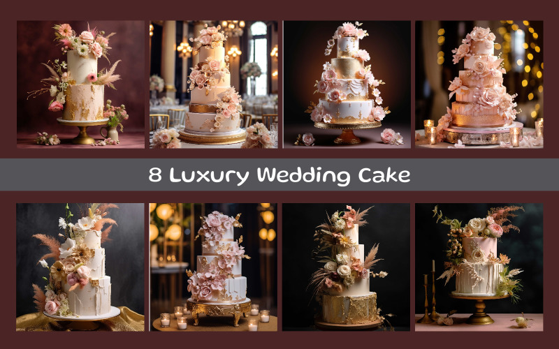 Luxury Wedding Cake AI image Background