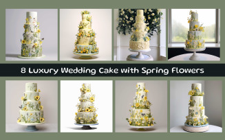 Luxury Wedding Cake with Spring Flowers