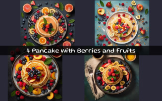 Pancake with Berries and Fruits