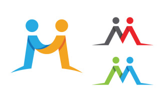 People group care community network and social logo design v.10