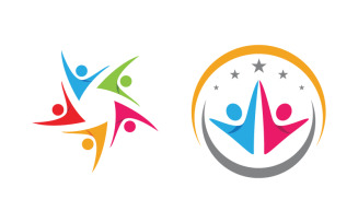 People group care community network and social logo design v.14