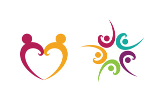 People group care community network and social logo design v.23
