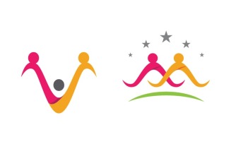 People group care community network and social logo design v.2