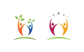 People group care community network and social logo design v.3