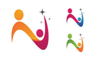 People group care community network and social logo design v.48