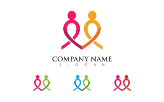 People group care community network and social logo design v.49