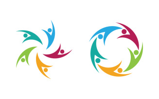 People group care community network and social logo design v.51