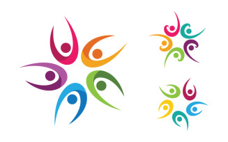 People group care community network and social logo design v.6