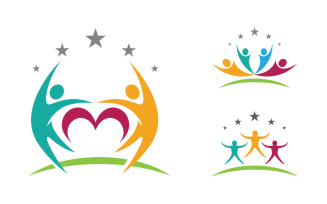 People group care community network and social logo design v.7