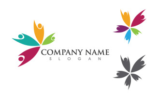 People group care community network and social logo design v.8