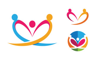 People group care community network and social logo design v.9