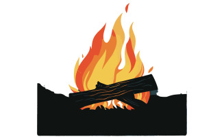 A fire silhouette vector art illustrator