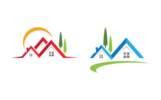 Home industrial Property concept icon logo illustration v.1
