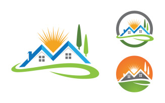 Home industrial Property concept icon logo illustration v.3