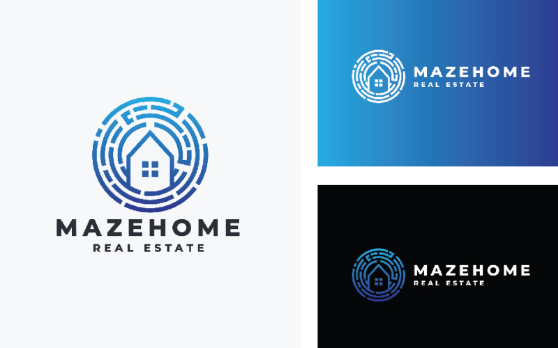 Maze Home Real Estate Logo Logo Template