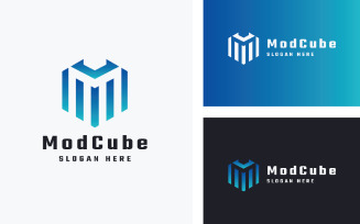 Mode Cube Letter M Company Logo