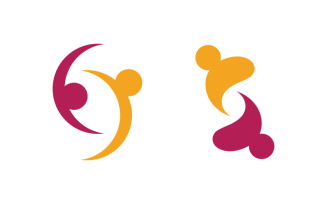 People group care community network and social logo design v.13