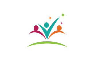 People group care community network and social logo design v.52