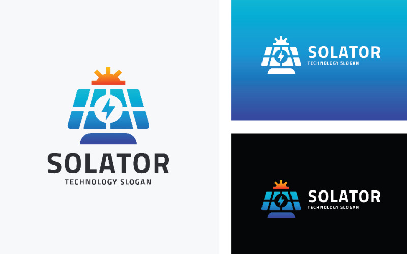 Solar Panel Energy Logo Template