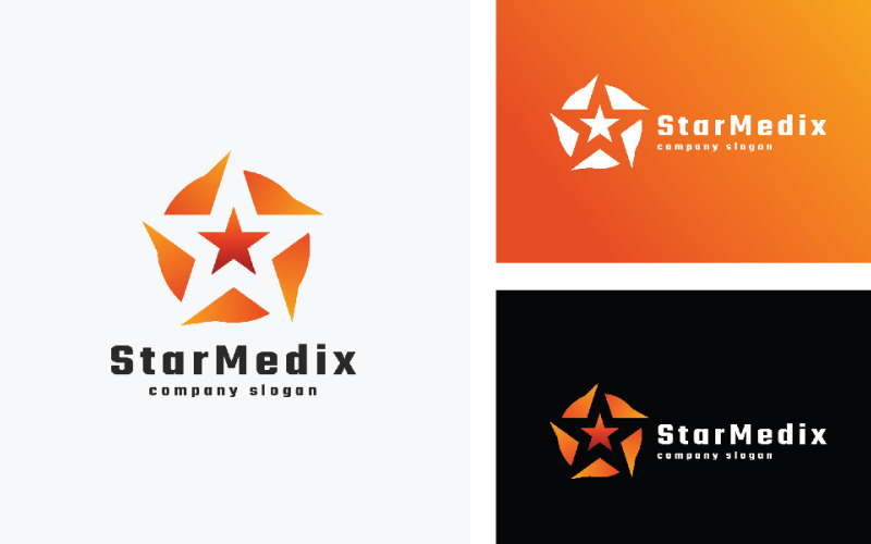 Star in Star Media Company Logo Logo Template