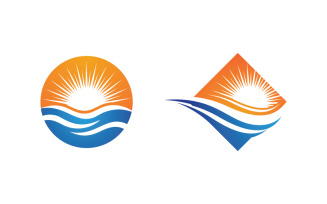 Water wave liquid vector Logo illustration design V1.4