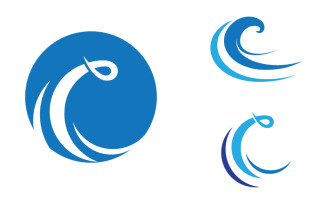 Water wave liquid vector Logo illustration design V1.6