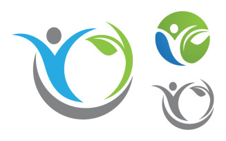 Healthy life Human character logo sign illustration v.12