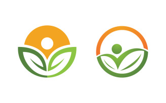 Healthy life Human character logo sign illustration v.7