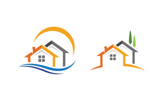 Home industrial Property concept icon logo illustration v.39