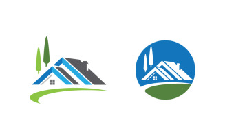 Home industrial Property concept icon logo illustration v.57