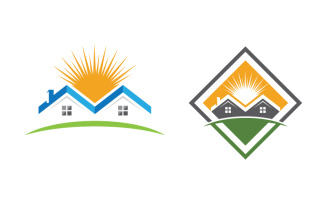 Home industrial Property concept icon logo illustration v.59