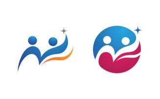 People group care community network and social logo design v.54