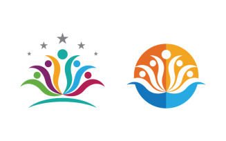 People group care community network and social logo design v.55