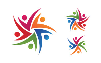 People group care community network and social logo design v.57